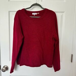 Calvin Klein Women's Deep Red Long Sleeve Top